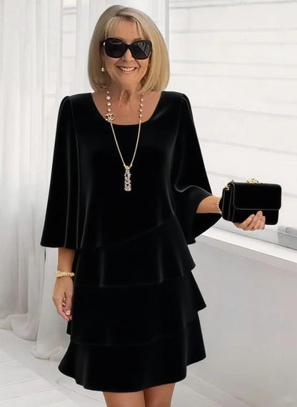 Maria – Robe midi élégante avec volants