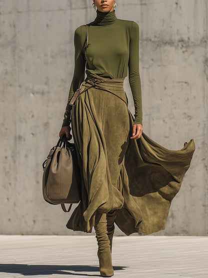 Olivia | Ensemble Haut Col Roulé et Jupe Maxi