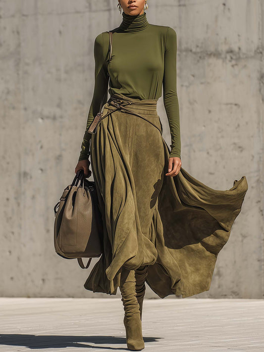 Olivia | Ensemble Haut Col Roulé et Jupe Maxi