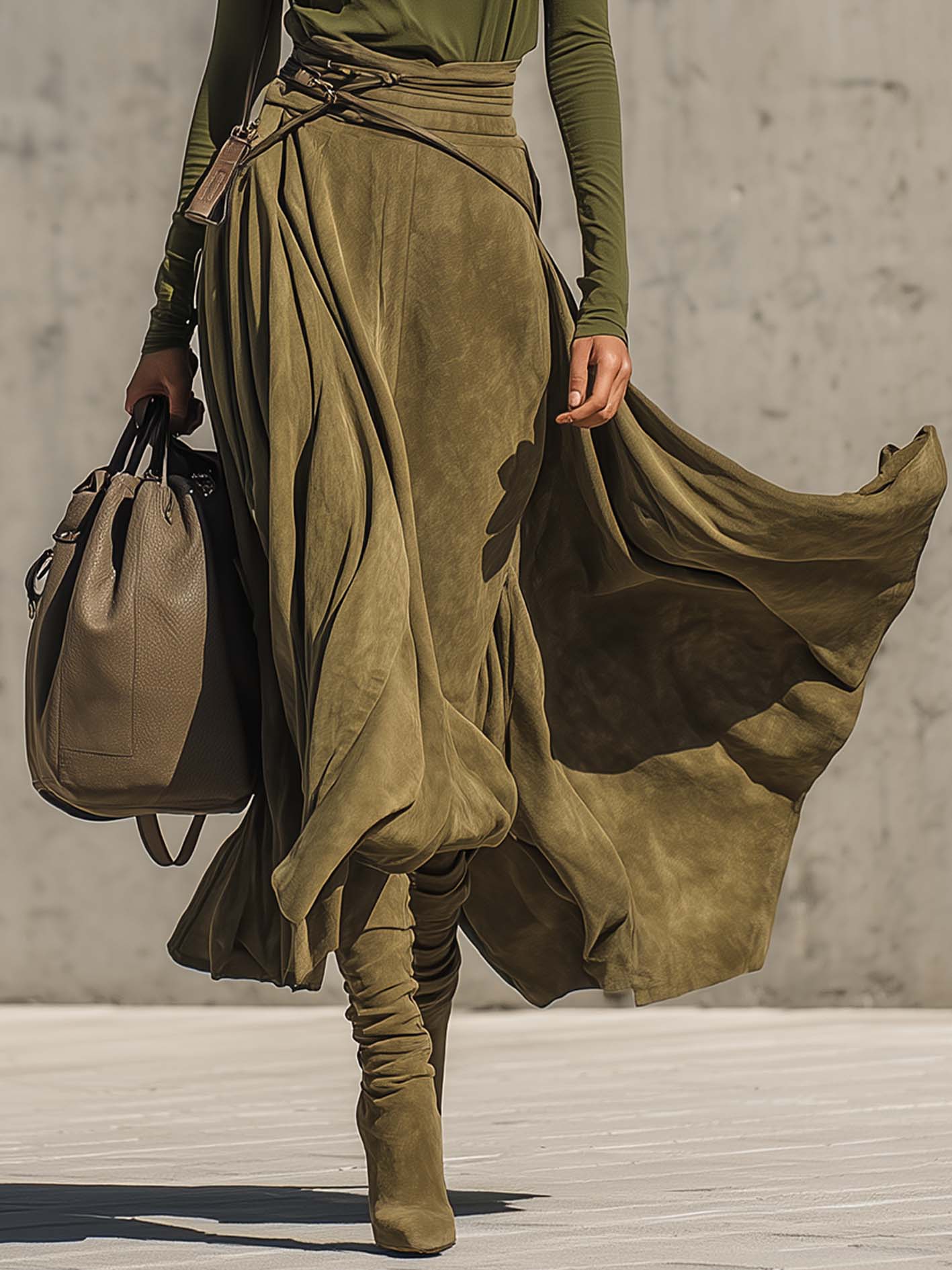 Olivia | Ensemble Haut Col Roulé et Jupe Maxi