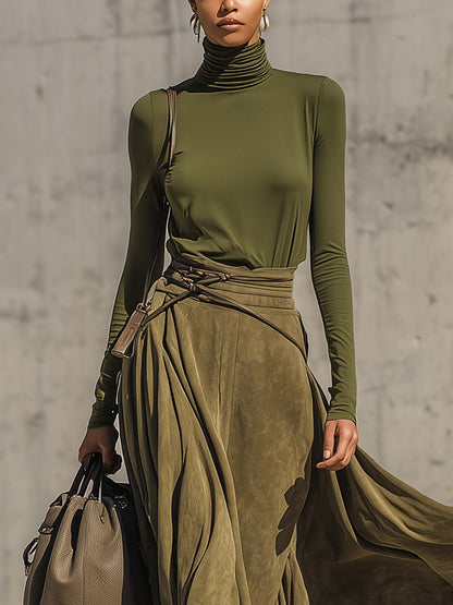 Olivia | Ensemble Haut Col Roulé et Jupe Maxi