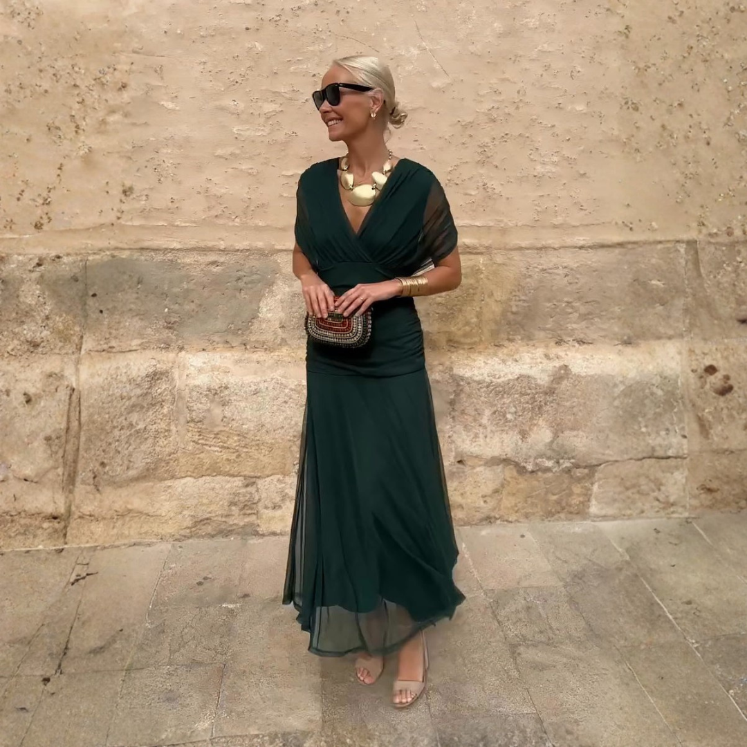 Luisa | Robe de soirée longue élégante avec décolleté en V