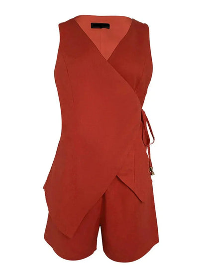 Lila | Ensemble Top et Short en Lin à Col V