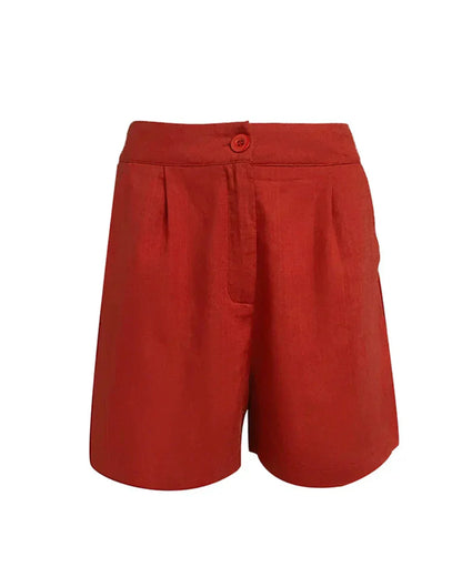 Lila | Ensemble Top et Short en Lin à Col V