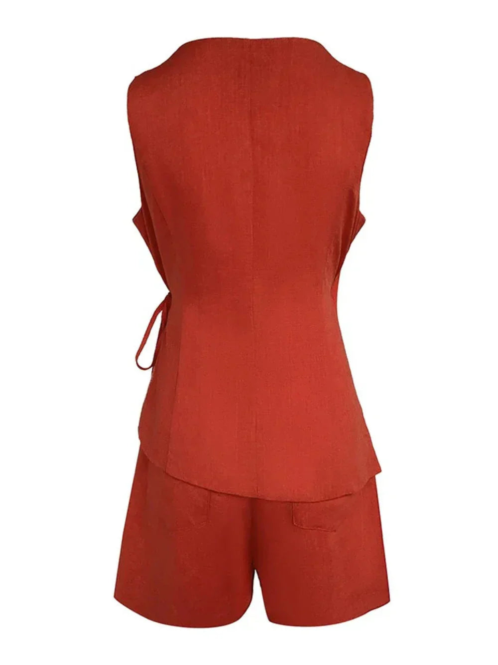 Lila | Ensemble Top et Short en Lin à Col V