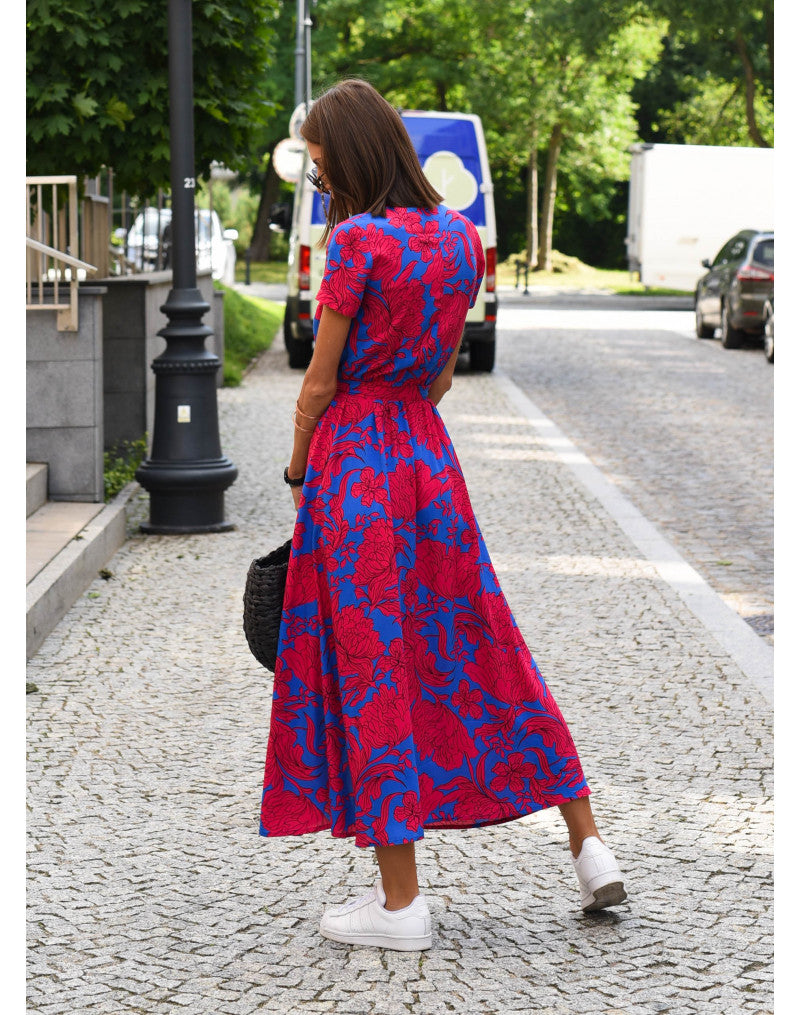 Judy | Robe florale élégante à décolleté en V