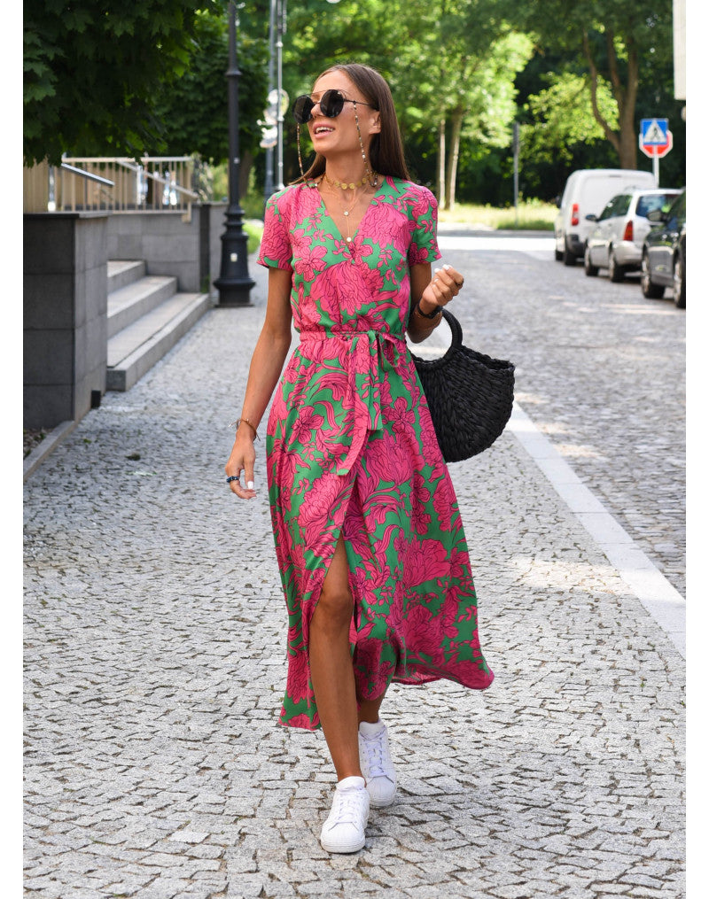 Judy | Robe florale élégante à décolleté en V