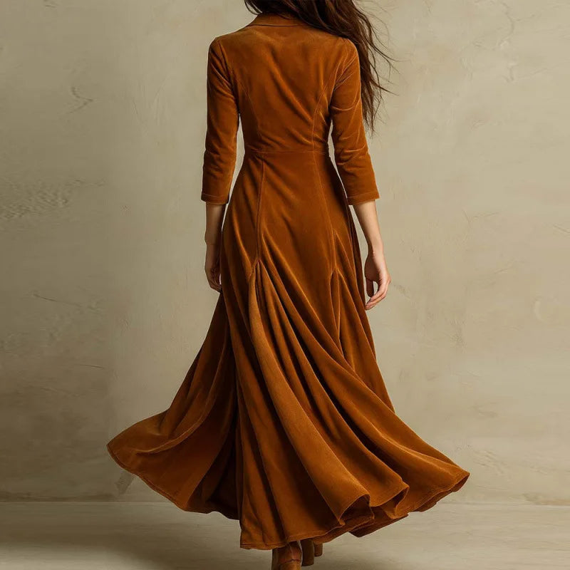 Mirella | Robe Maxi en Velours Fluide