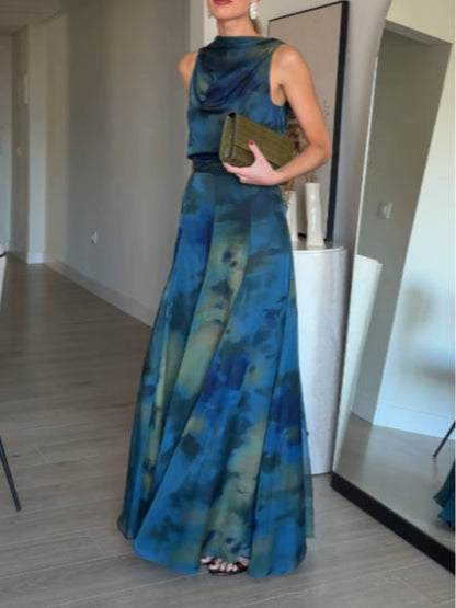 Sienna | Ensemble Haut en Chiffon Tie-Dye et Jupe