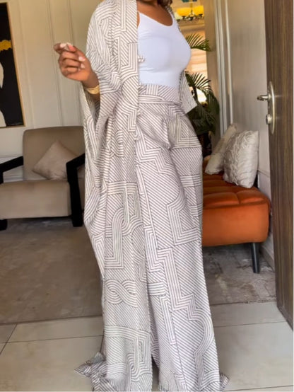 Samantha | Ensemble Cardigan Rayé & Pantalon