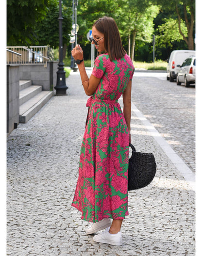 Judy | Robe florale élégante à décolleté en V