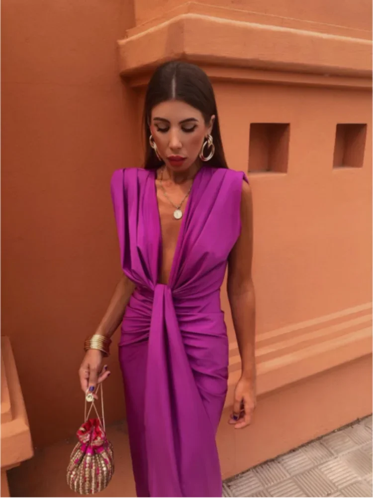 Rose | Robe Plissée Élégante