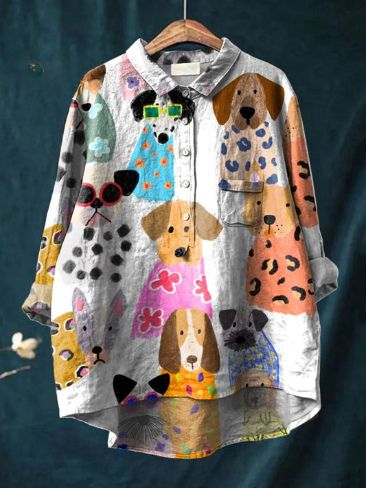Sandra | Chemise Imprimée Pawsitive Dog
