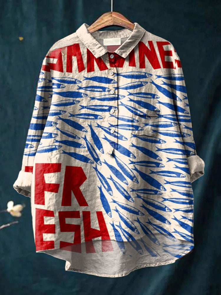 Océan | Chemise à imprimé Sardines Fraîches