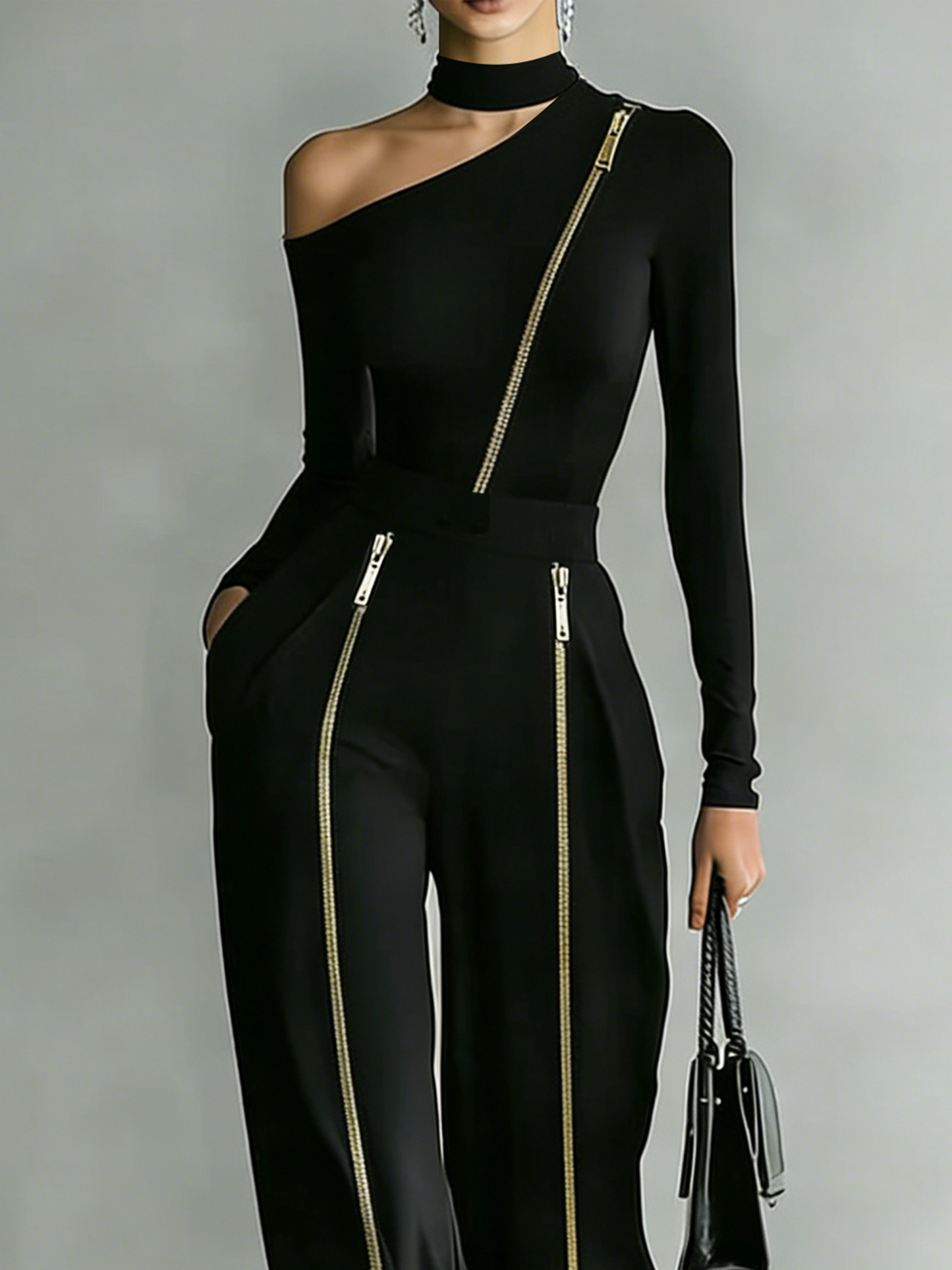 Sienna | Ensemble à Zip et Épaules Dénudées