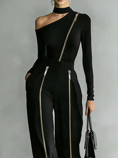 Sienna | Ensemble à Zip et Épaules Dénudées