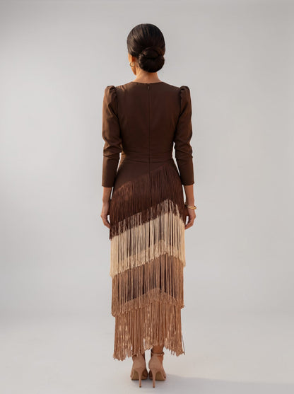 Sofia | Robe à Franges Élégante