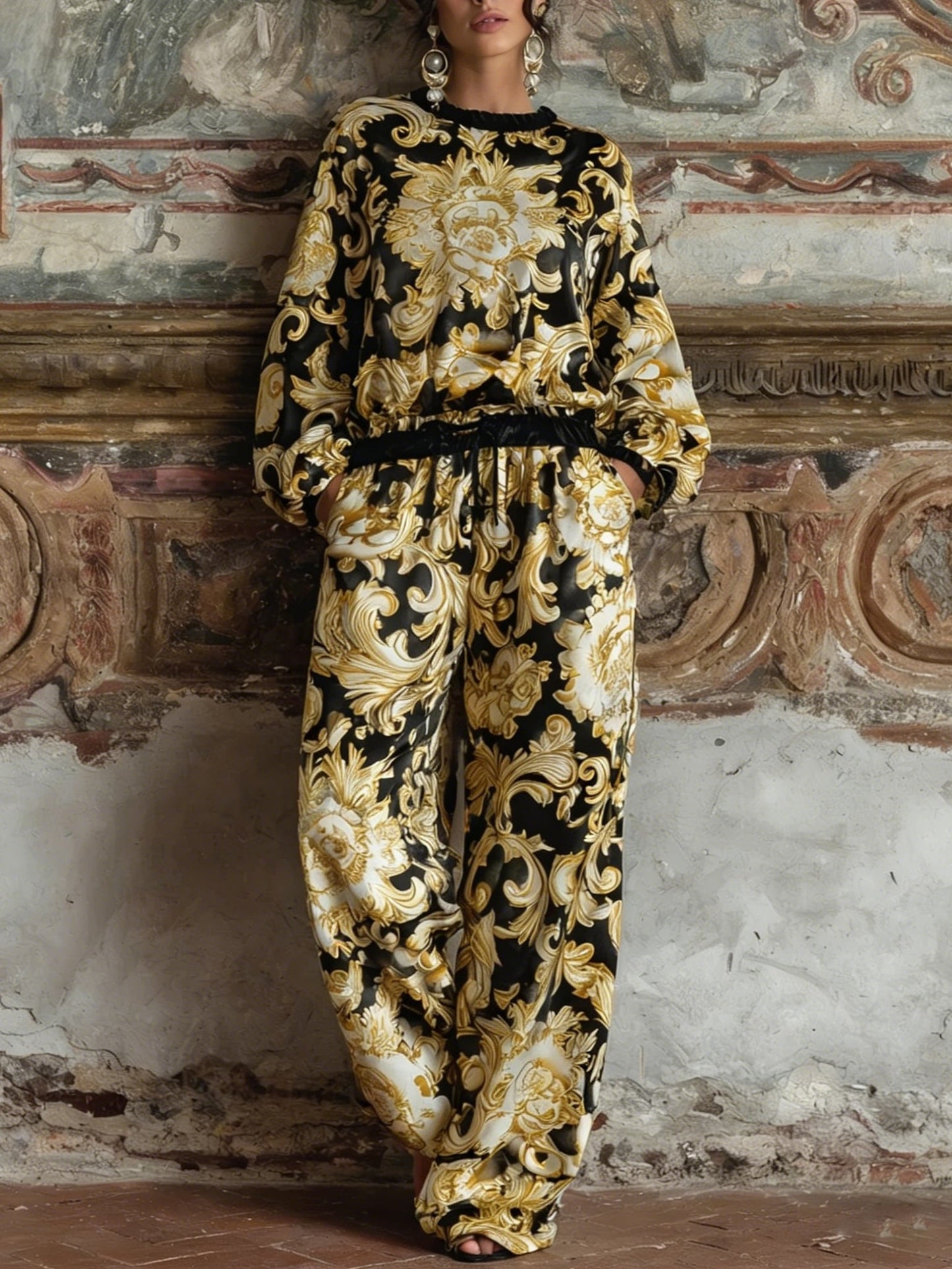 Isabella | Ensemble de Loungewear Baroque Floral