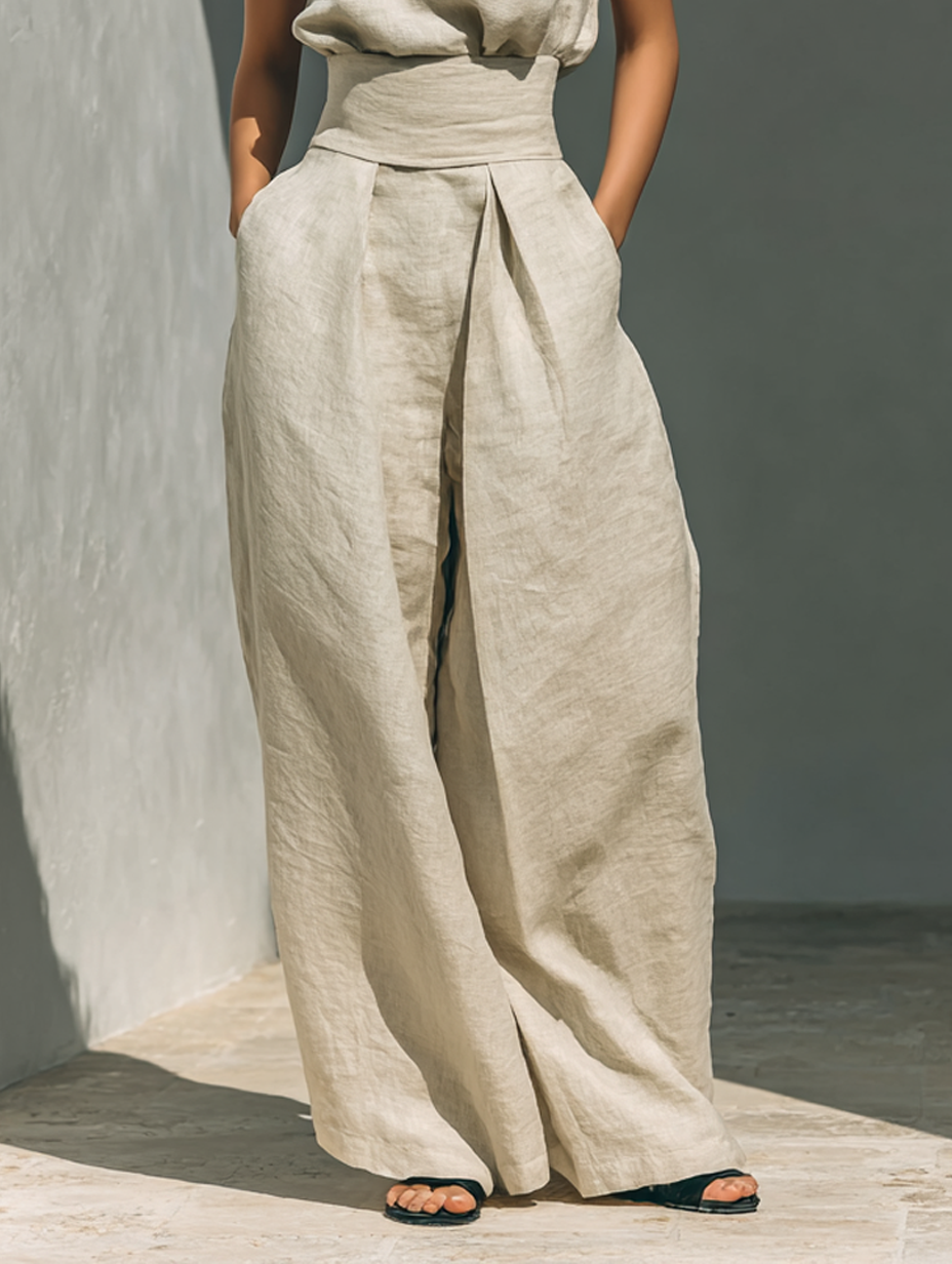 Sienna | Ensemble Top sans Manches et Pantalon Large