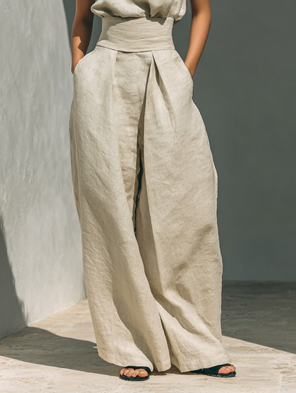 Sienna | Ensemble Top sans Manches et Pantalon Large
