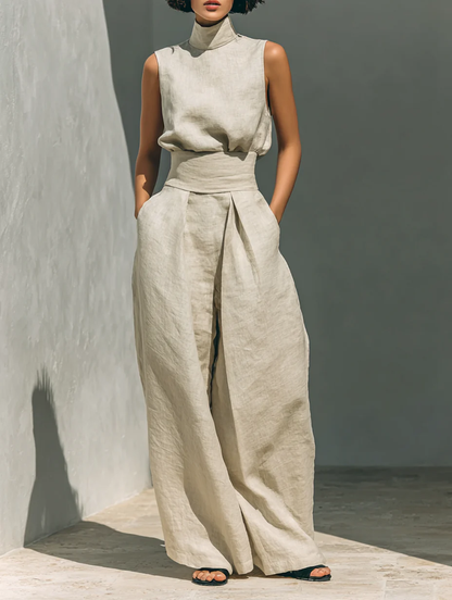 Sienna | Ensemble Top sans Manches et Pantalon Large
