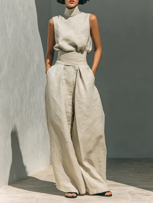 Sienna | Ensemble Top sans Manches et Pantalon Large