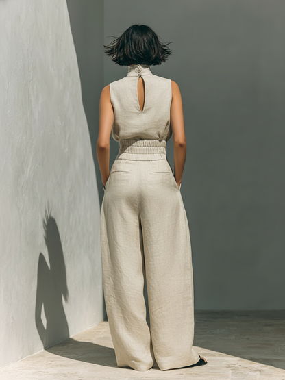 Sienna | Ensemble Top sans Manches et Pantalon Large