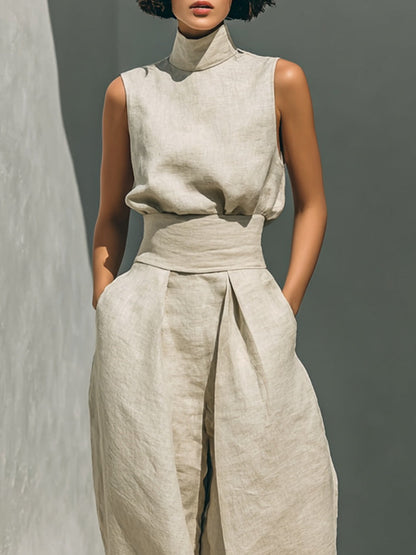 Sienna | Ensemble Top sans Manches et Pantalon Large