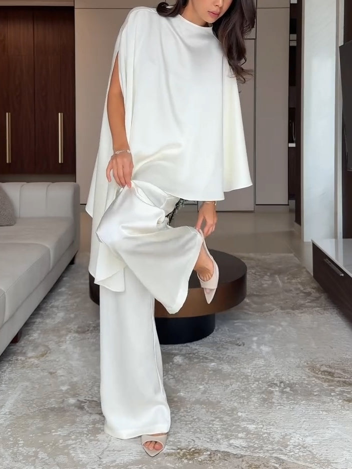 Samantha | Ensemble Top et Pantalon en Satin