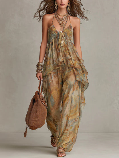 Sienna | Ensemble de débardeur en chiffon à volants et pantalon large