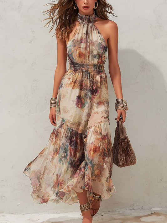 Chloé | Robe Midi Douce à Fleurs Vintage