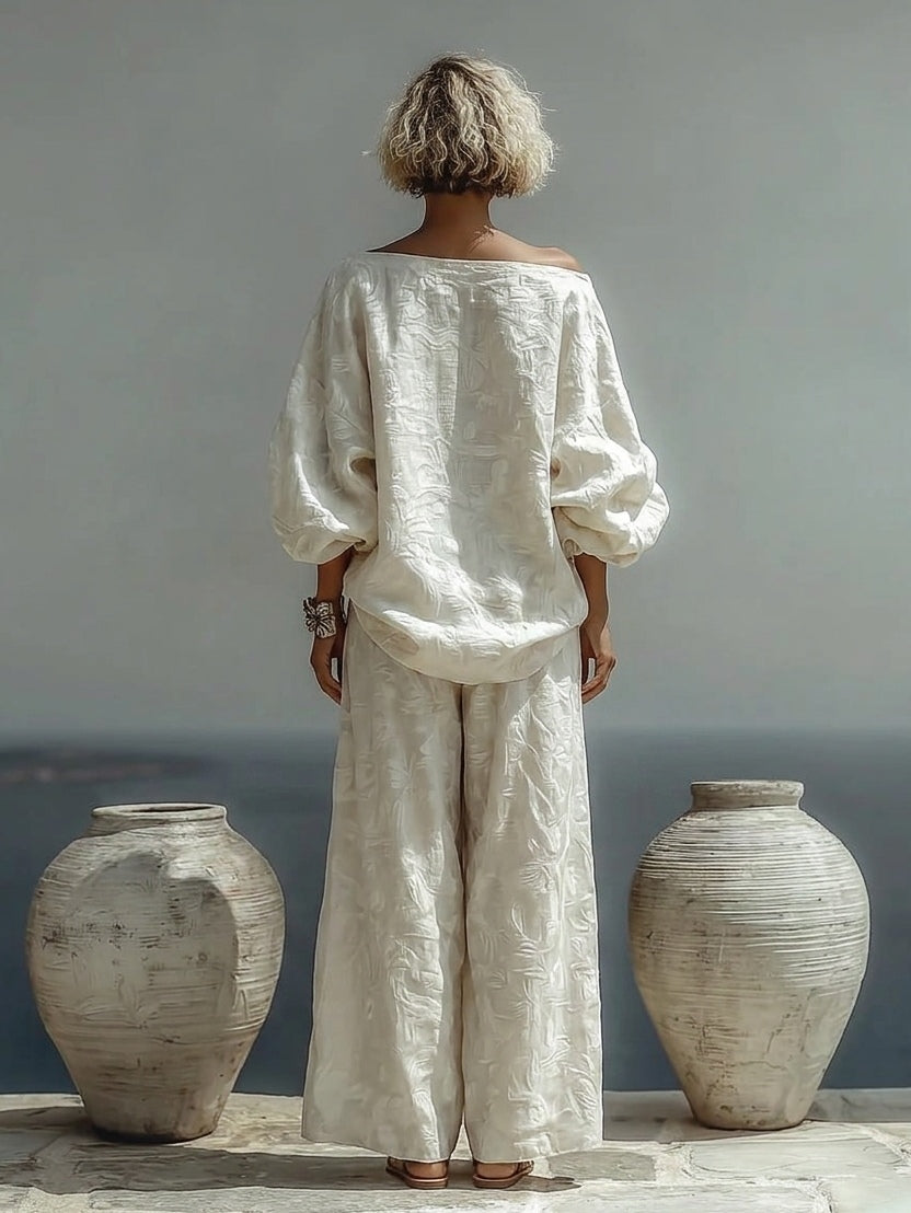 Isabella | Ensemble Haut Texturé et Pantalons Large