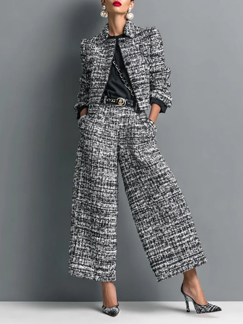 Tessa | Ensemble Veste en Tweed et Pantalon