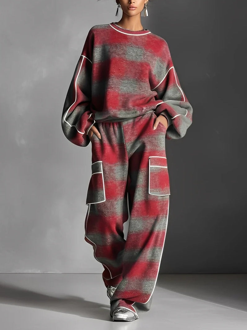 Samantha | Ensemble Sweatshirt Coloré et Pantalons Décontractés