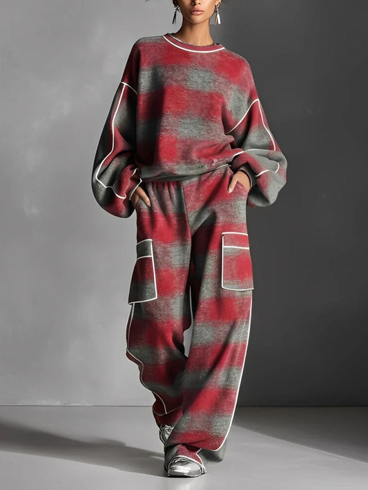 Samantha | Ensemble Sweatshirt Coloré et Pantalons Décontractés
