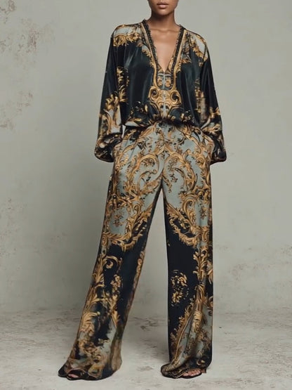 Isabella | Costume à Imprimé Floral Baroque