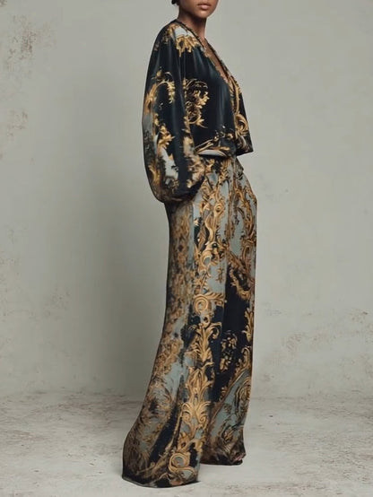 Isabella | Costume à Imprimé Floral Baroque