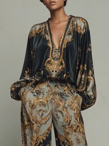 Isabella | Costume à Imprimé Floral Baroque
