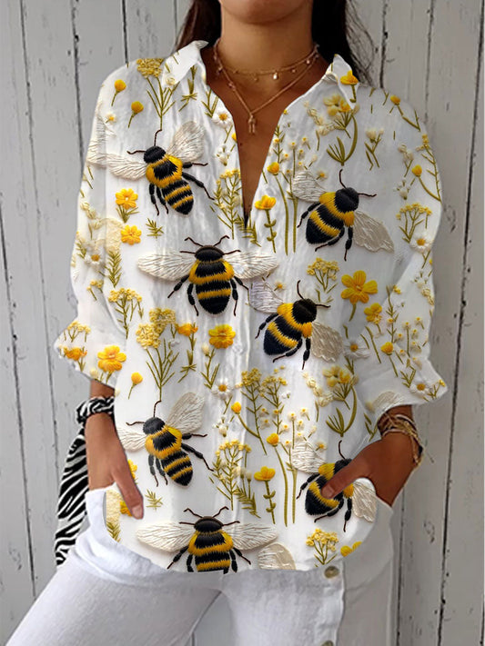 Susan – Blouse Florale Abeille de Jardin