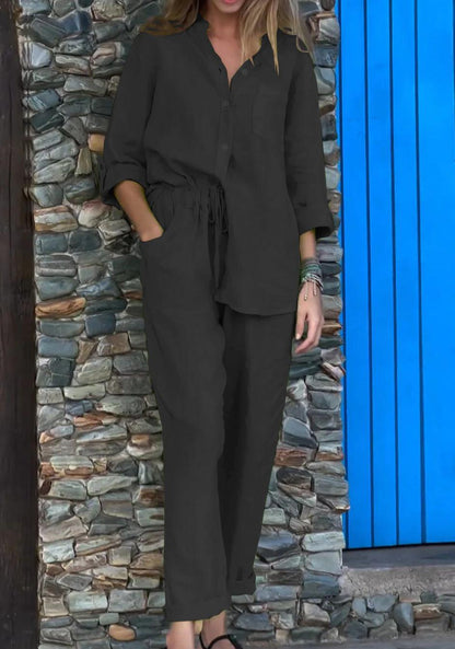 Liam | Ensemble Chemise à Col V et Pantalon