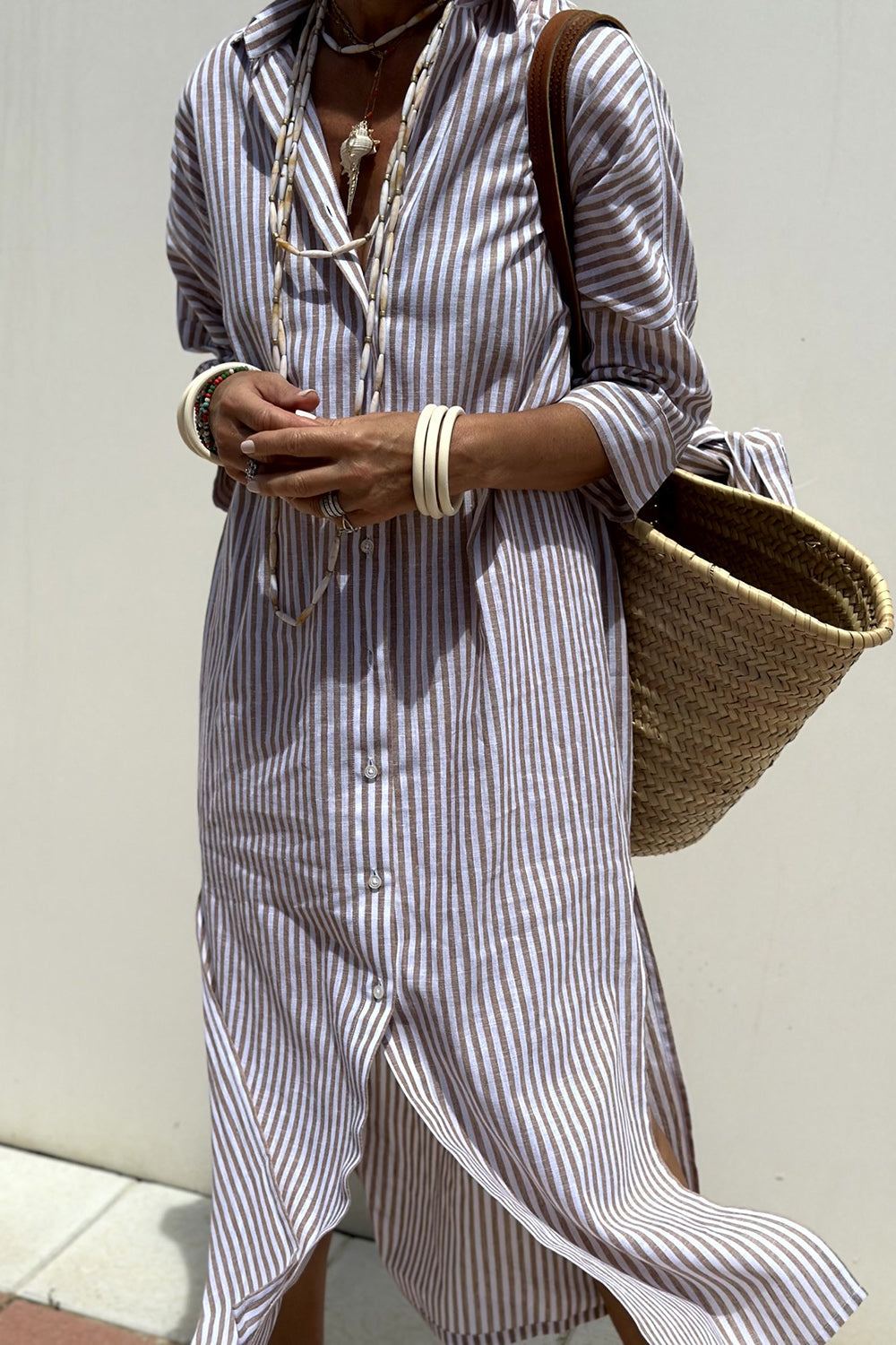 Kelly | Robe Chemise Rayée Intemporelle avec Confort Élégant