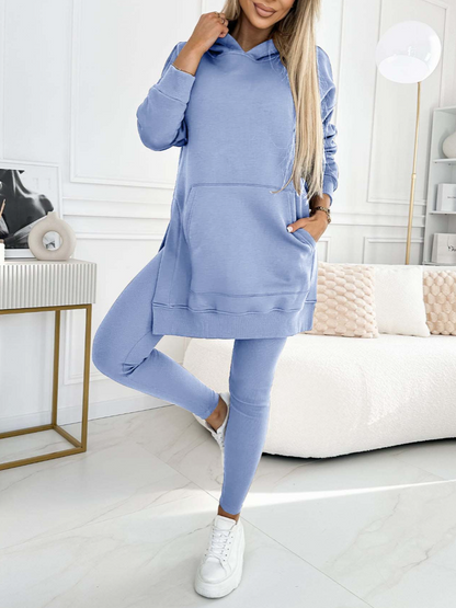 Sienna | Ensemble Sweat à Capuche Uni et Leggings Doublés
