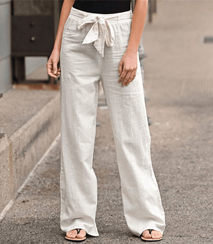 Joleen - Pantalons Relax Femme Avec Corde Et Taille Élastique
