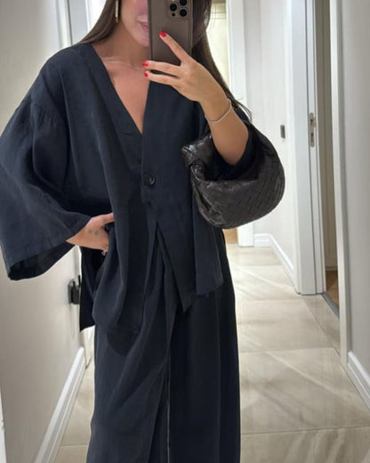 Sienna | Ensemble Top à Col V et Pantalon