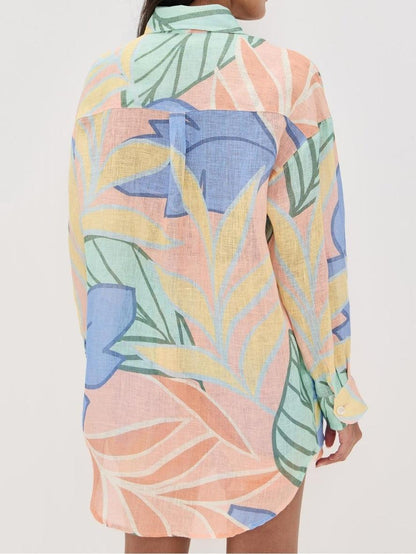 Diego | Ensemble Court Imprimé Feuilles Tropicales