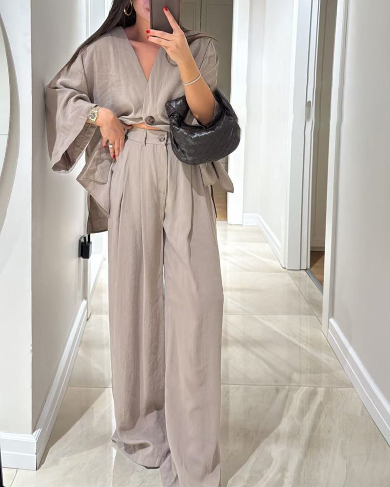 Sienna | Ensemble Top à Col V et Pantalon