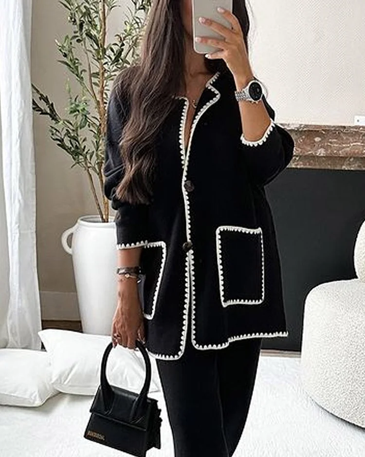 Sofia | Ensemble de Veste Décorée et Pantalon Décontracté