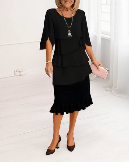 Patricia | Robe à Volants Élégante et Confortable