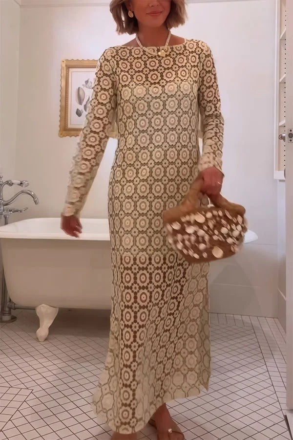 Judy  | Robe Midi à Manches Longues Fleurie