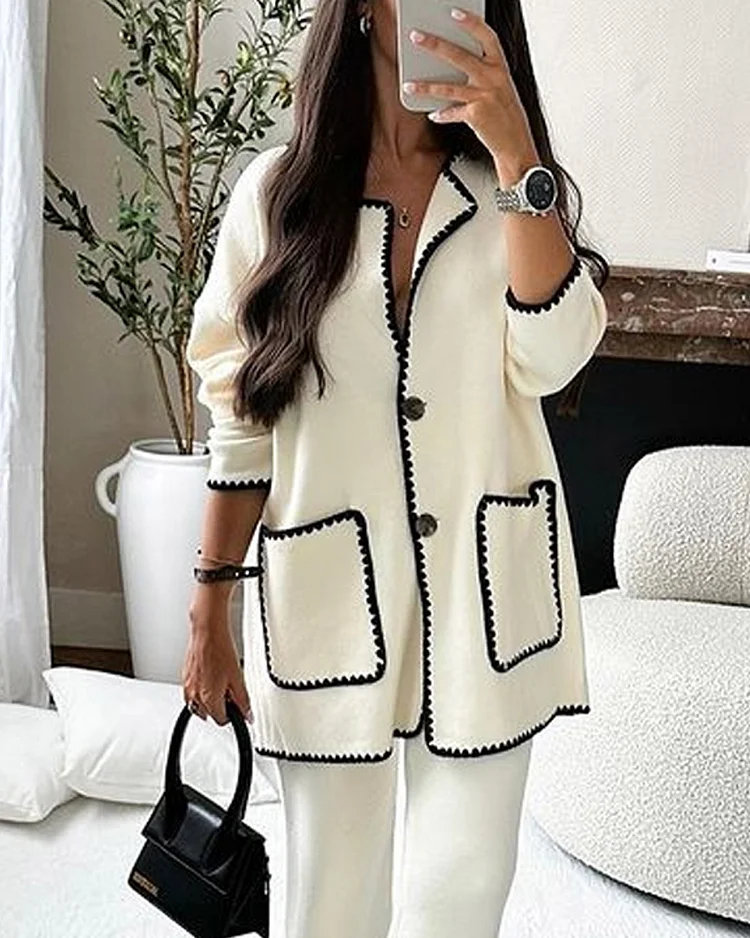 Sofia | Ensemble de Veste Décorée et Pantalon Décontracté